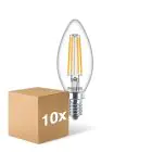 Mehrfachpackung 10x Philips Corepro LED Kerze E14 Fadenlampe Klar 6.5W 806lm - 840  | Ersatz Für 60W