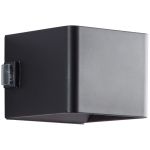 Brilliant Iseo Applique Murale Plastique Noir 4W 300lm - 830 Blanc Chaud | IP44 - Extérieur - Détecteur de Mouvement et de Lumière - USB Rechargeable