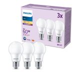 Lot 3x Philips Ampoule LED E27 Poire Dépolie 8W 806lm - 827 