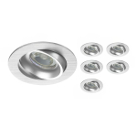Lot 6x Encastré Spot Vision MR16 inclinable Aluminium | Diamètre 69mm - GU10 Culot