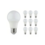 Lot 10x LED E27 Poire Dépolie 8.5W 806lm - 827 | Remplacement 60W